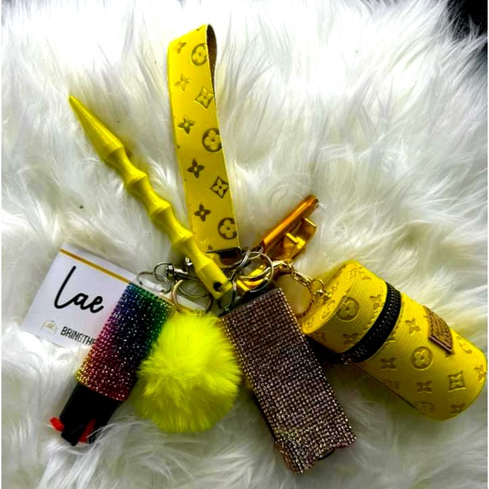 Yellow LV Keychain